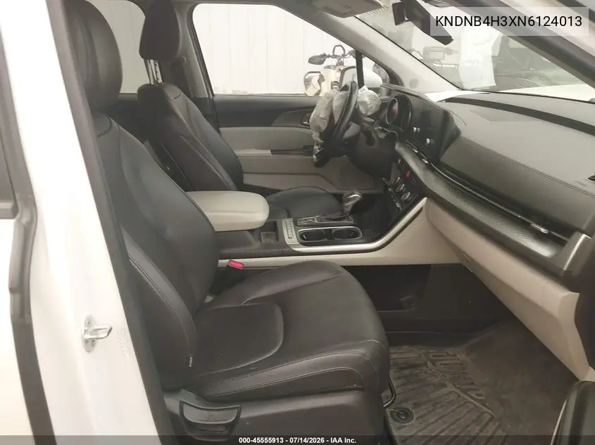 2022 Kia Carnival Mpv Lx Seat Package VIN: KNDNB4H3XN6124013 Lot: 45555913
