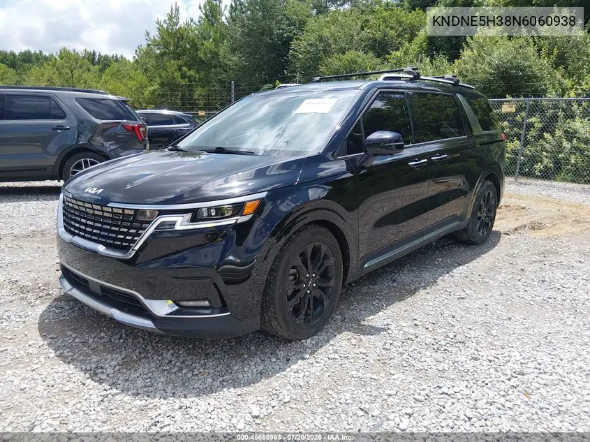 2022 Kia Carnival Mpv Sx Prestige VIN: KNDNE5H38N6060938 Lot: 45668963
