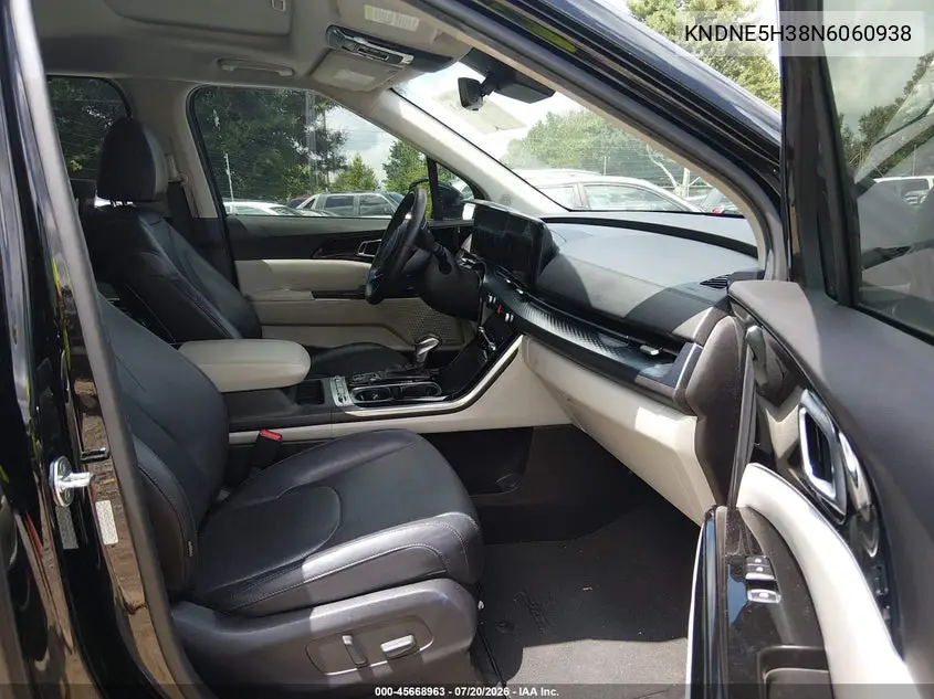 2022 Kia Carnival Mpv Sx Prestige VIN: KNDNE5H38N6060938 Lot: 45668963