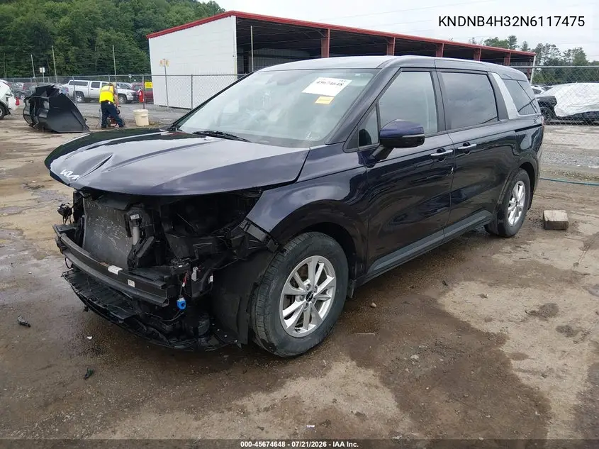 2022 Kia Carnival Mpv Lx Seat Package VIN: KNDNB4H32N6117475 Lot: 45674648