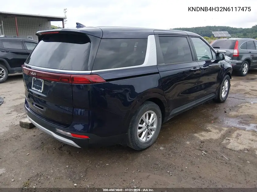 2022 Kia Carnival Mpv Lx Seat Package VIN: KNDNB4H32N6117475 Lot: 45674648