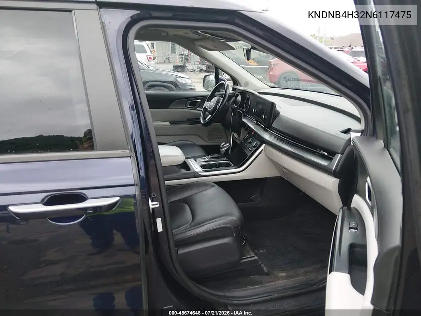 2022 Kia Carnival Mpv Lx Seat Package VIN: KNDNB4H32N6117475 Lot: 45674648