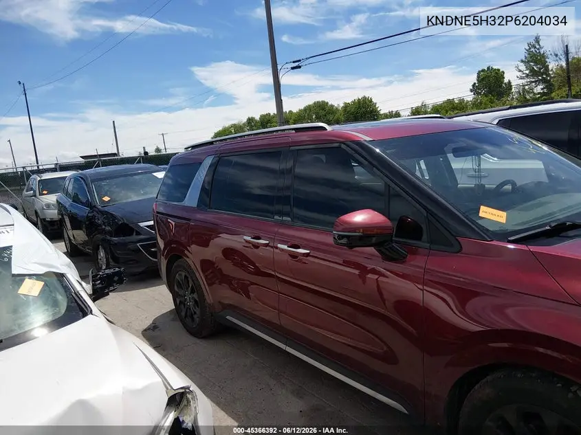 2023 Kia Carnival Mpv Sx Prestige VIN: KNDNE5H32P6204034 Lot: 45366392