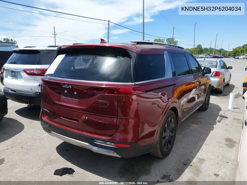 2023 Kia Carnival Mpv Sx Prestige VIN: KNDNE5H32P6204034 Lot: 45366392