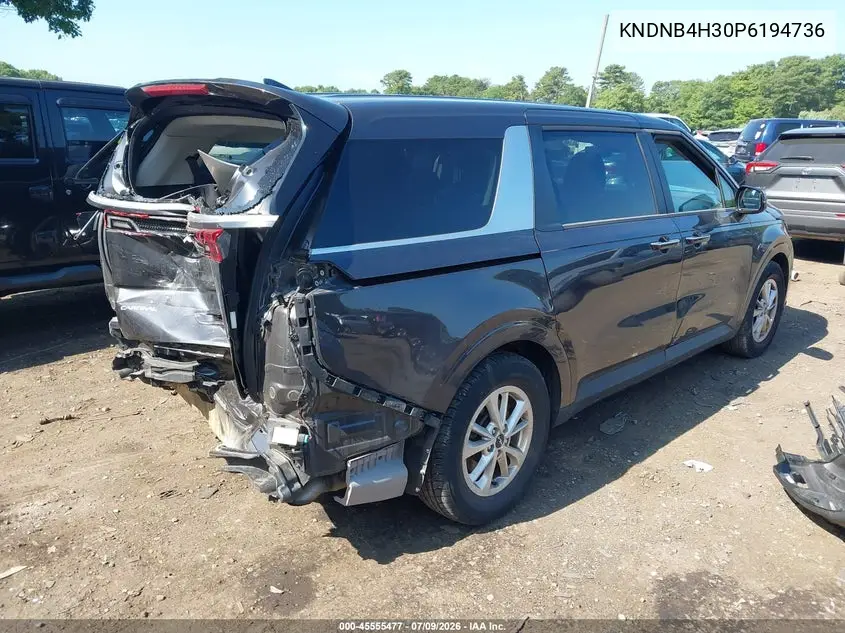 2023 Kia Carnival Mpv Lx Seat Package VIN: KNDNB4H30P6194736 Lot: 45555477