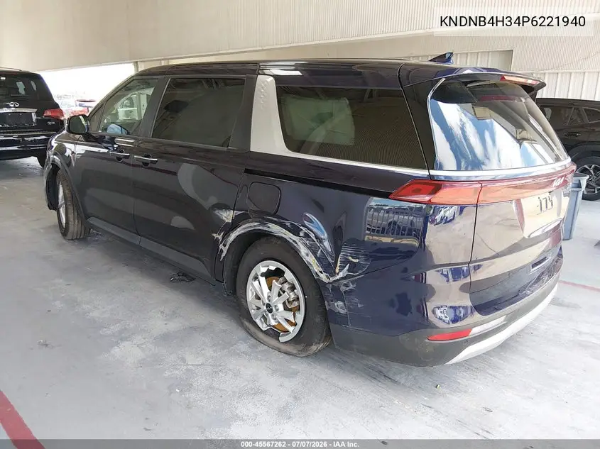 2023 Kia Carnival Mpv Lx Seat Package VIN: KNDNB4H34P6221940 Lot: 45567262