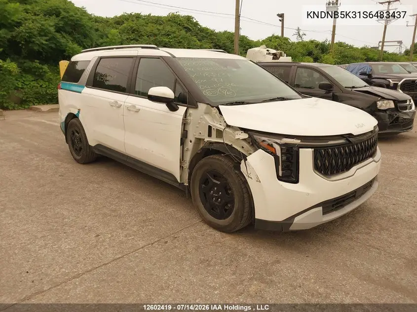 2024 Kia Carnival Lx VIN: KNDNB5K31S6483437 Lot: 12602419