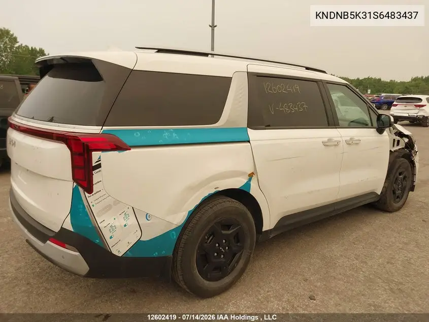 2024 Kia Carnival Lx VIN: KNDNB5K31S6483437 Lot: 12602419