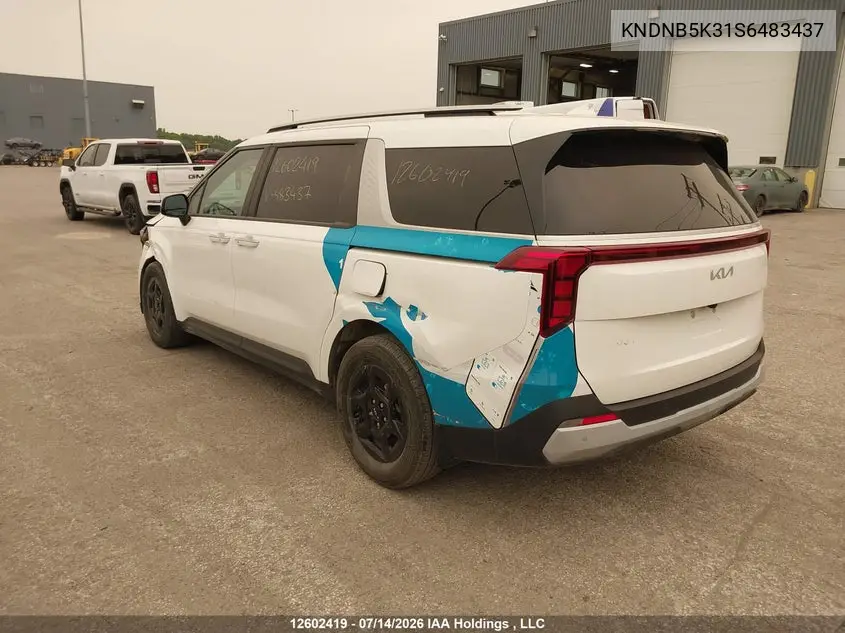 2024 Kia Carnival Lx VIN: KNDNB5K31S6483437 Lot: 12602419