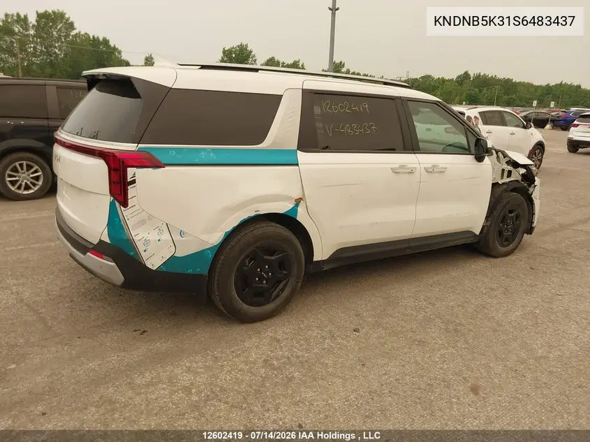 2024 Kia Carnival Lx VIN: KNDNB5K31S6483437 Lot: 12602419
