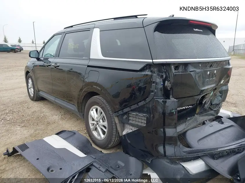 2024 Kia Carnival Lx VIN: KNDNB5H35R6324003 Lot: 12632015