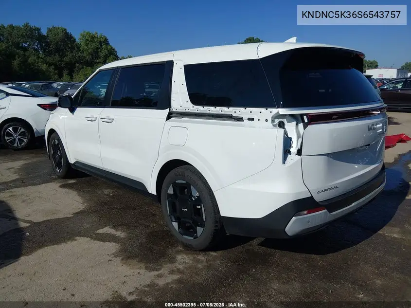 2025 Kia Carnival Mpv Ex VIN: KNDNC5K36S6543757 Lot: 45502395