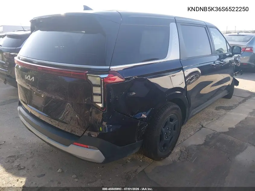2025 Kia Carnival Mpv Lxs VIN: KNDNB5K36S6522250 Lot: 45505993