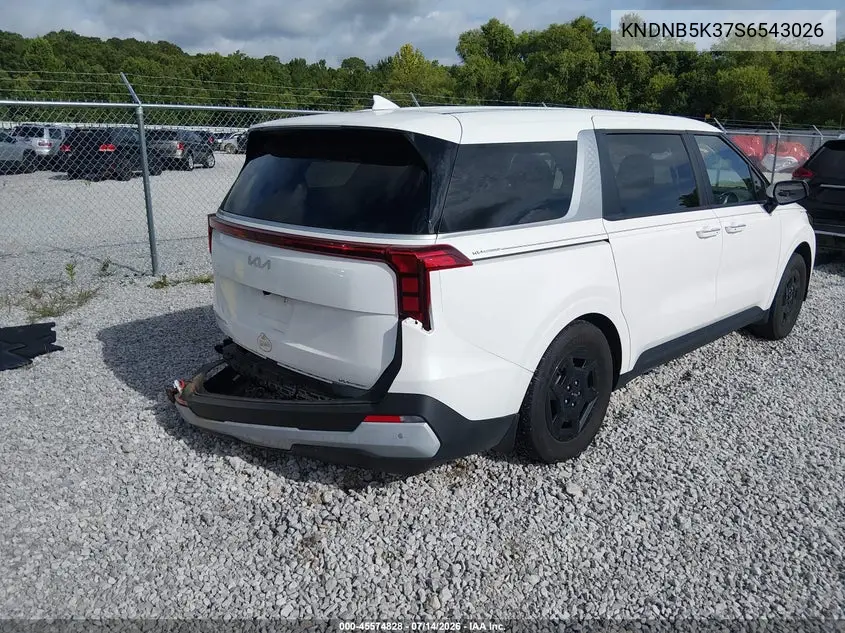 2025 Kia Carnival Mpv Lxs VIN: KNDNB5K37S6543026 Lot: 45574828