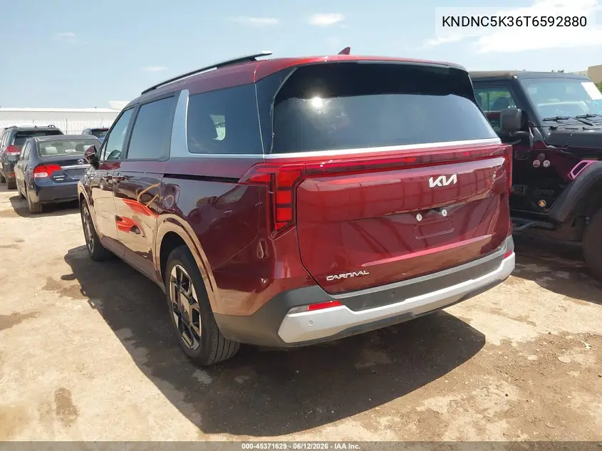 2026 Kia Carnival Mpv Ex VIN: KNDNC5K36T6592880 Lot: 45371629
