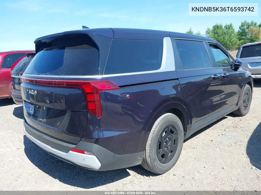 2026 Kia Carnival Mpv Lx VIN: KNDNB5K36T6593742 Lot: 45512494