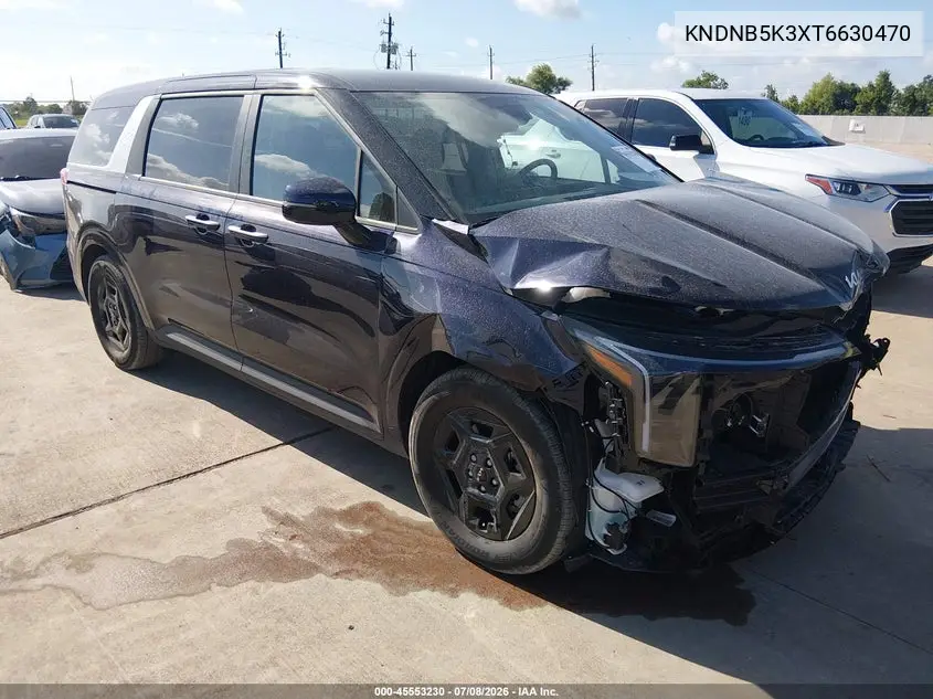 2026 Kia Carnival Mpv Lxs VIN: KNDNB5K3XT6630470 Lot: 45553230