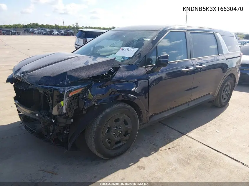 2026 Kia Carnival Mpv Lxs VIN: KNDNB5K3XT6630470 Lot: 45553230