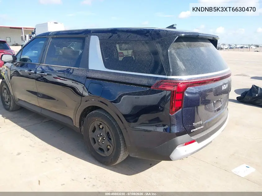 2026 Kia Carnival Mpv Lxs VIN: KNDNB5K3XT6630470 Lot: 45553230