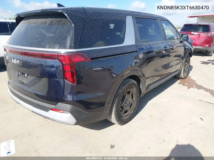2026 Kia Carnival Mpv Lxs VIN: KNDNB5K3XT6630470 Lot: 45553230