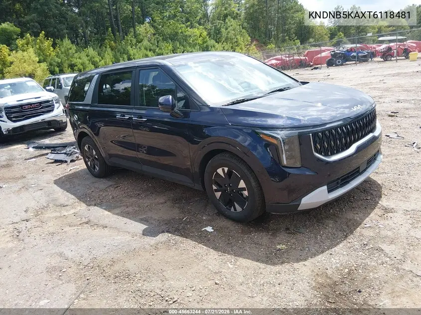 2026 Kia Carnival Mpv Hybrid Lxs VIN: KNDNB5KAXT6118481 Lot: 45663244
