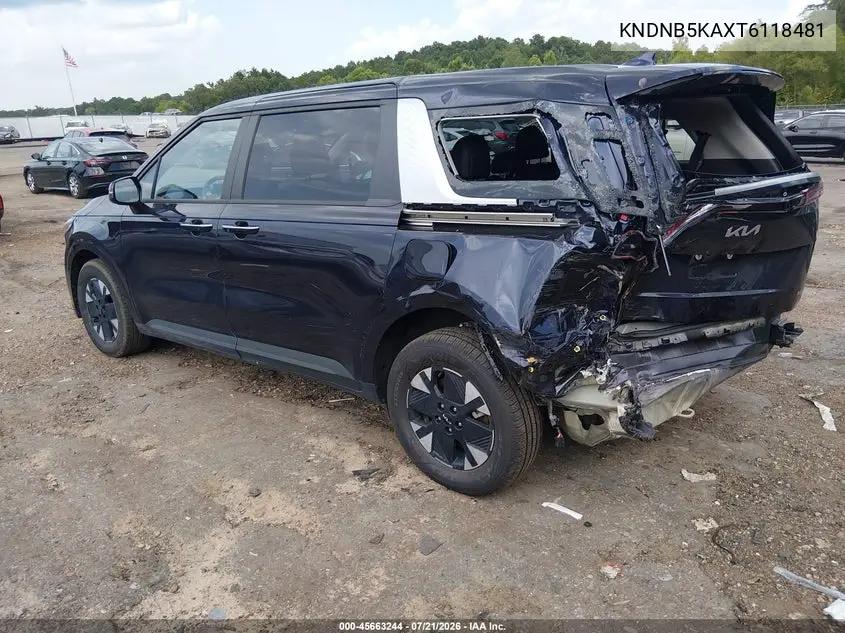 2026 Kia Carnival Mpv Hybrid Lxs VIN: KNDNB5KAXT6118481 Lot: 45663244