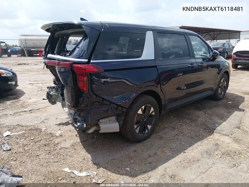 2026 Kia Carnival Mpv Hybrid Lxs VIN: KNDNB5KAXT6118481 Lot: 45663244