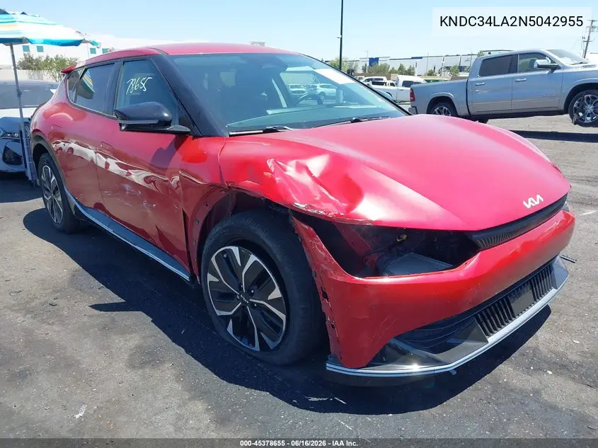 2022 Kia Ev6 Wind VIN: KNDC34LA2N5042955 Lot: 45378655