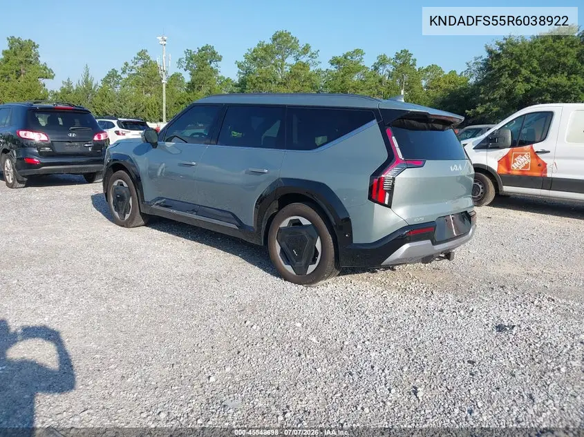 2024 Kia Ev9 Land VIN: KNDADFS55R6038922 Lot: 45548698