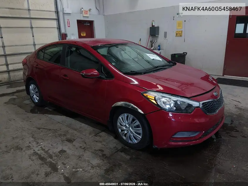2016 Kia Forte Lx VIN: KNAFK4A60G5458467 Lot: 45540831