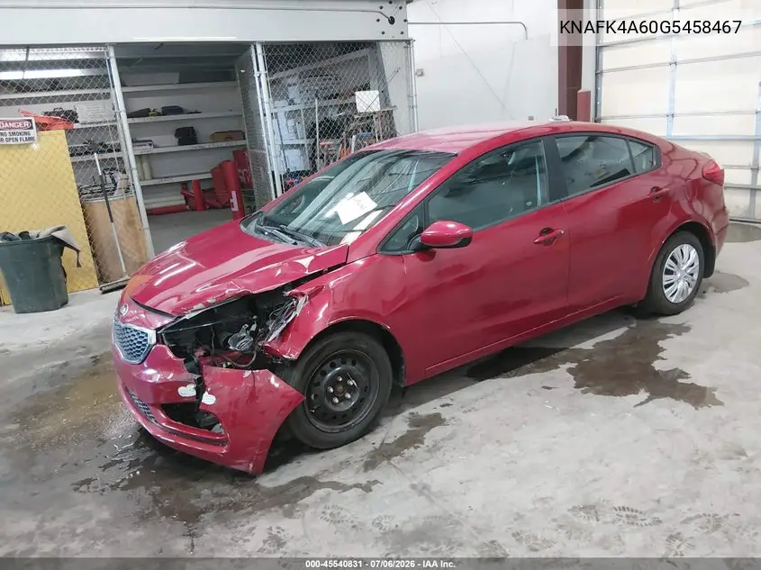 2016 Kia Forte Lx VIN: KNAFK4A60G5458467 Lot: 45540831