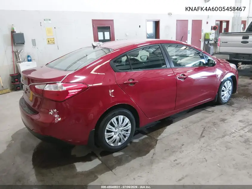 2016 Kia Forte Lx VIN: KNAFK4A60G5458467 Lot: 45540831