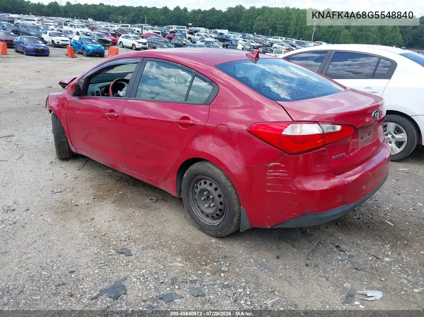 2016 Kia Forte Lx VIN: KNAFK4A68G5548840 Lot: 45640972