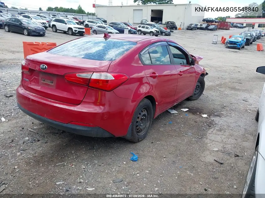 2016 Kia Forte Lx VIN: KNAFK4A68G5548840 Lot: 45640972