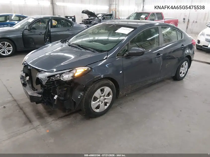 2016 Kia Forte Lx VIN: KNAFK4A65G5475538 Lot: 45683194