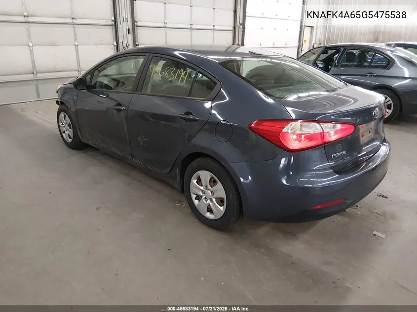 2016 Kia Forte Lx VIN: KNAFK4A65G5475538 Lot: 45683194