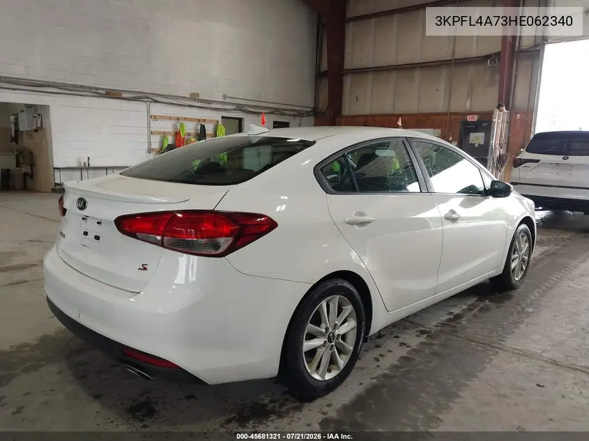 2017 Kia Forte S VIN: 3KPFL4A73HE062340 Lot: 45681321