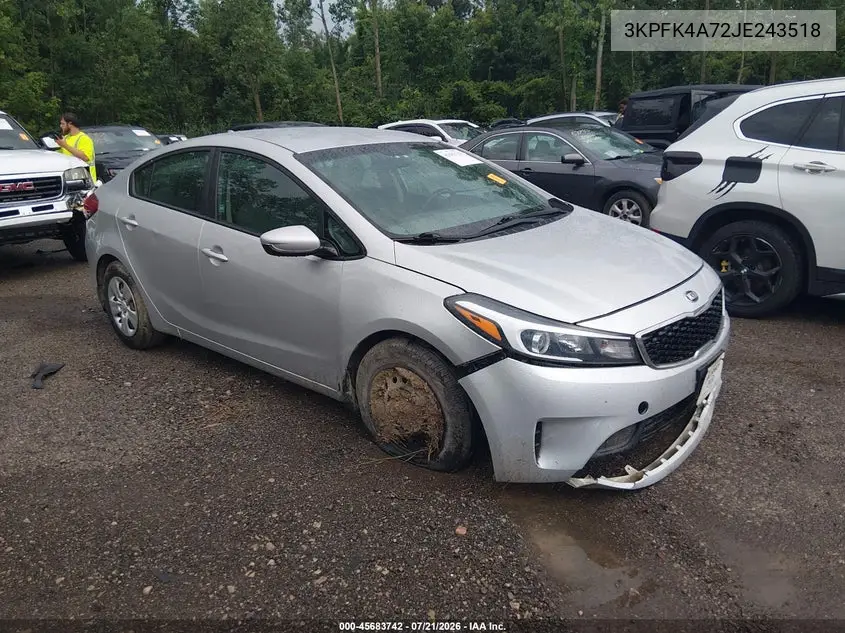 2018 Kia Forte Lx VIN: 3KPFK4A72JE243518 Lot: 45683742