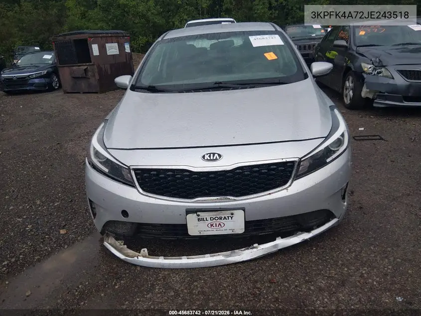 2018 Kia Forte Lx VIN: 3KPFK4A72JE243518 Lot: 45683742