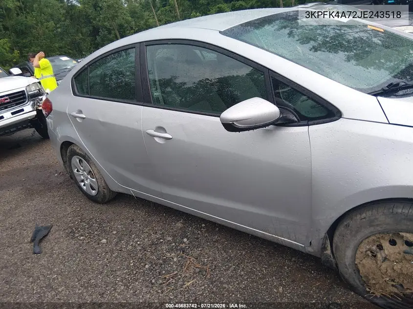 2018 Kia Forte Lx VIN: 3KPFK4A72JE243518 Lot: 45683742