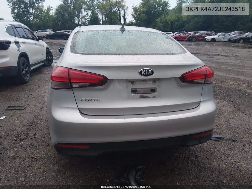 2018 Kia Forte Lx VIN: 3KPFK4A72JE243518 Lot: 45683742