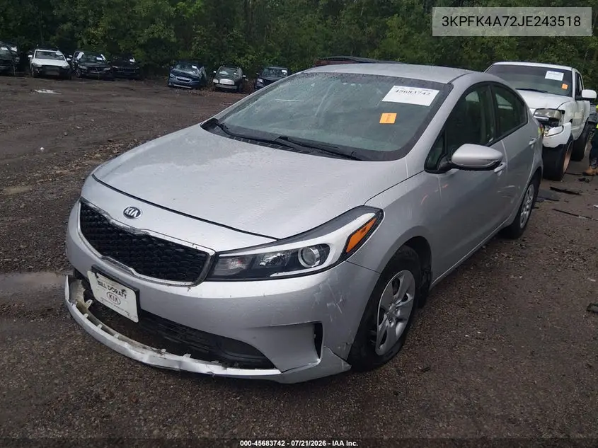 2018 Kia Forte Lx VIN: 3KPFK4A72JE243518 Lot: 45683742