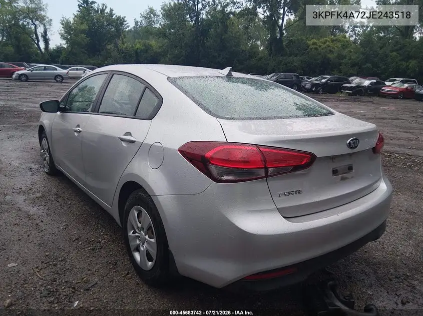 2018 Kia Forte Lx VIN: 3KPFK4A72JE243518 Lot: 45683742