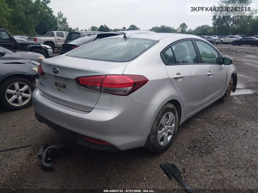 2018 Kia Forte Lx VIN: 3KPFK4A72JE243518 Lot: 45683742