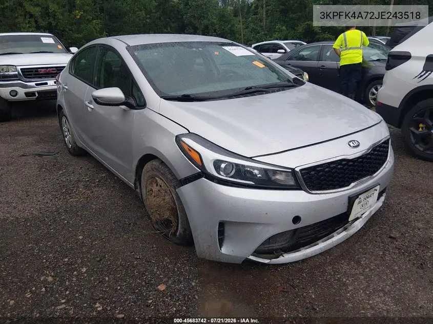 2018 Kia Forte Lx VIN: 3KPFK4A72JE243518 Lot: 45683742