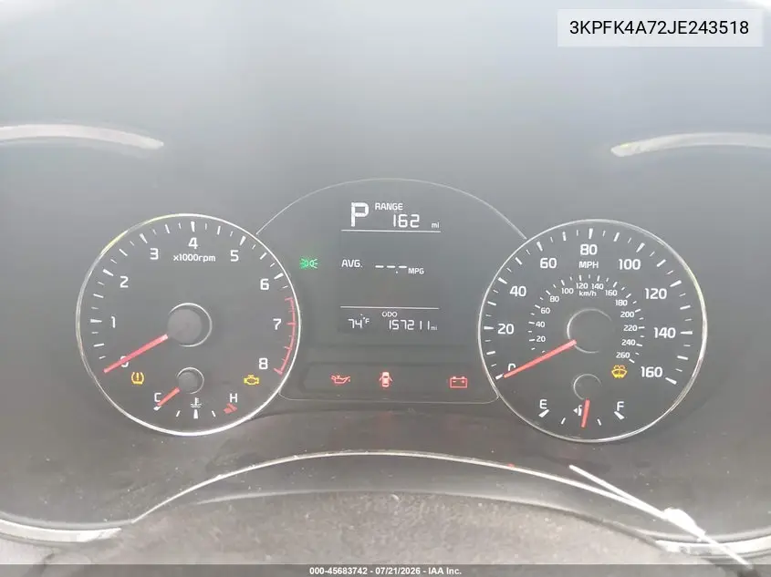 2018 Kia Forte Lx VIN: 3KPFK4A72JE243518 Lot: 45683742