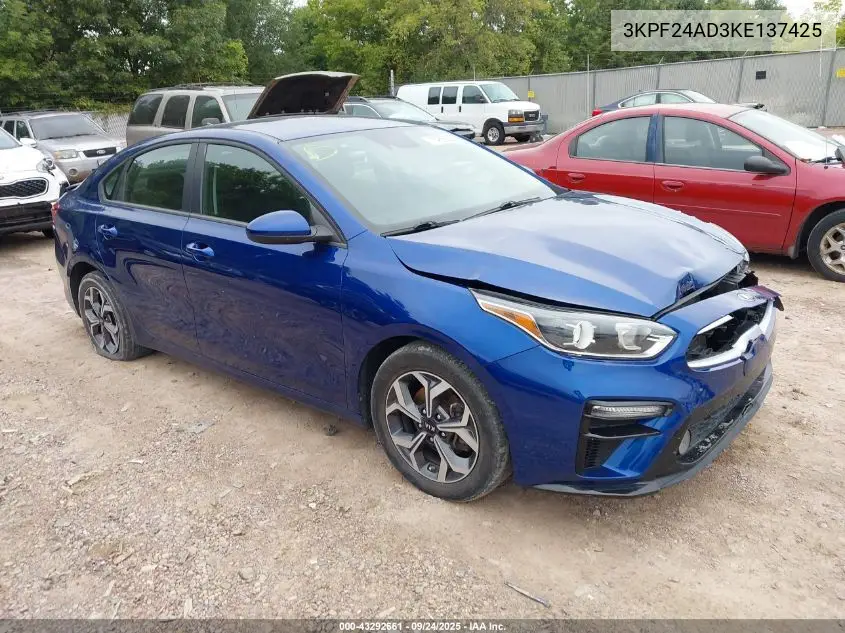 3KPF24AD3KE137425 2019 Kia Forte Lxs