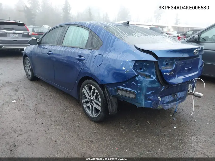 3KPF34AD4KE006680 2019 Kia Forte S