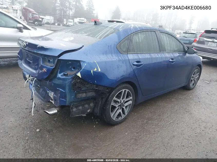 3KPF34AD4KE006680 2019 Kia Forte S