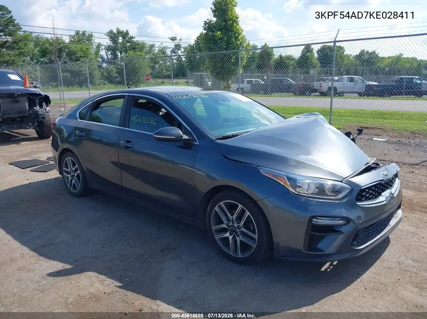 2019 Kia Forte Ex VIN: 3KPF54AD7KE028411 Lot: 45618686